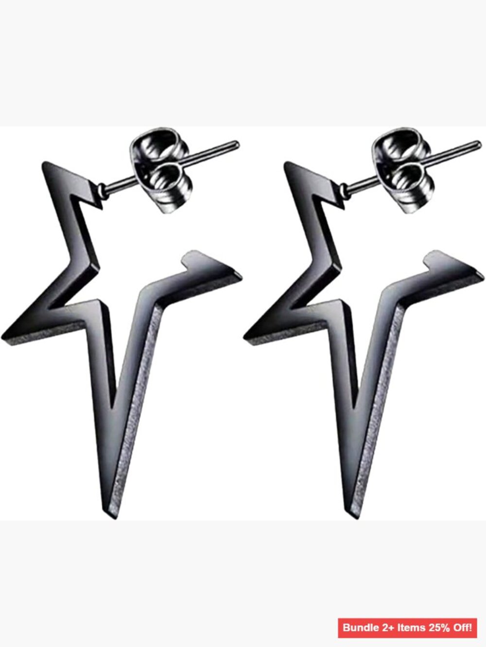 Stainless Steel Star Dangle Earrings Punk Gothic Y2K Stud